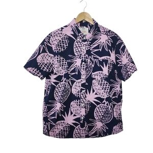 Urban Pipeline Lavender & Blue Pineapple Print Button Down Shirt  Size XL